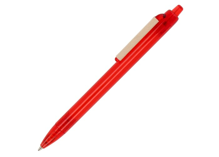 Stylo à bille ocean plastic à personnaliser Transparent Rouge